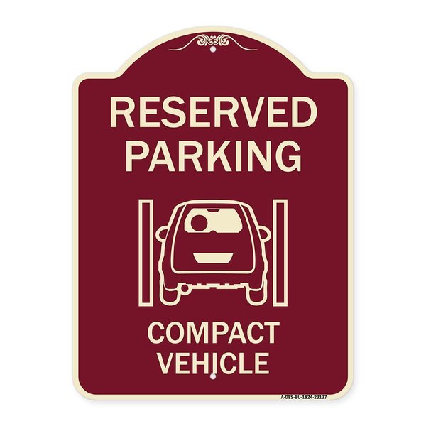 Signmission Reserved Parking Compact Vehicle Heavy-Gauge Aluminum Architectural Sign, 24" x 18", BU-1824-23137 A-DES-BU-1824-23137